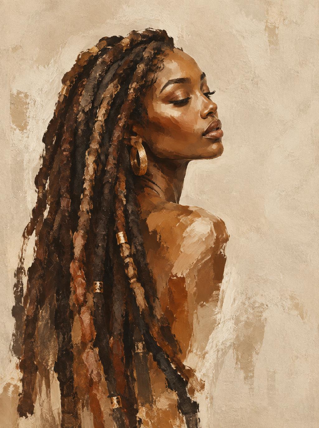 Editorial portrait of healthy, beautifully cared-for locs
